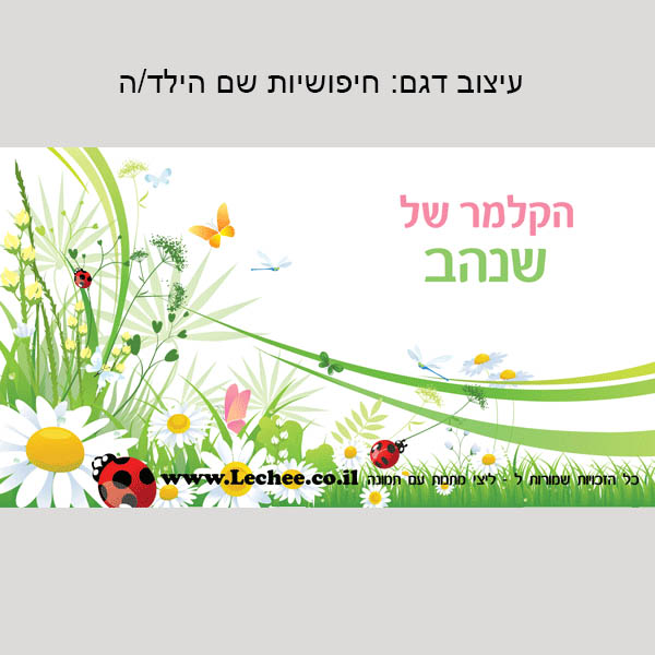 קלמר בעיצוב אישי לגני ילדים שם+תמונה - ליצ'י מתנות