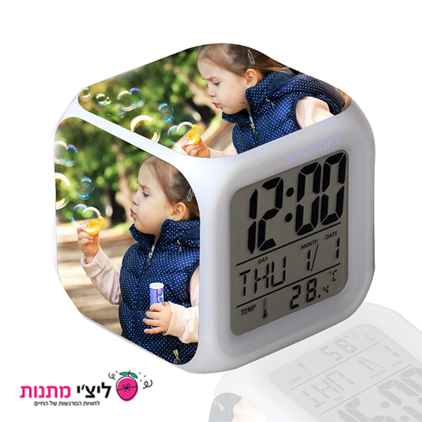 שעון מעורר תאורה מתחלפת 3 תמונות אישיות