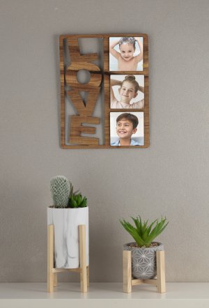 מסגרת עץ LOVEשלוש תמונות